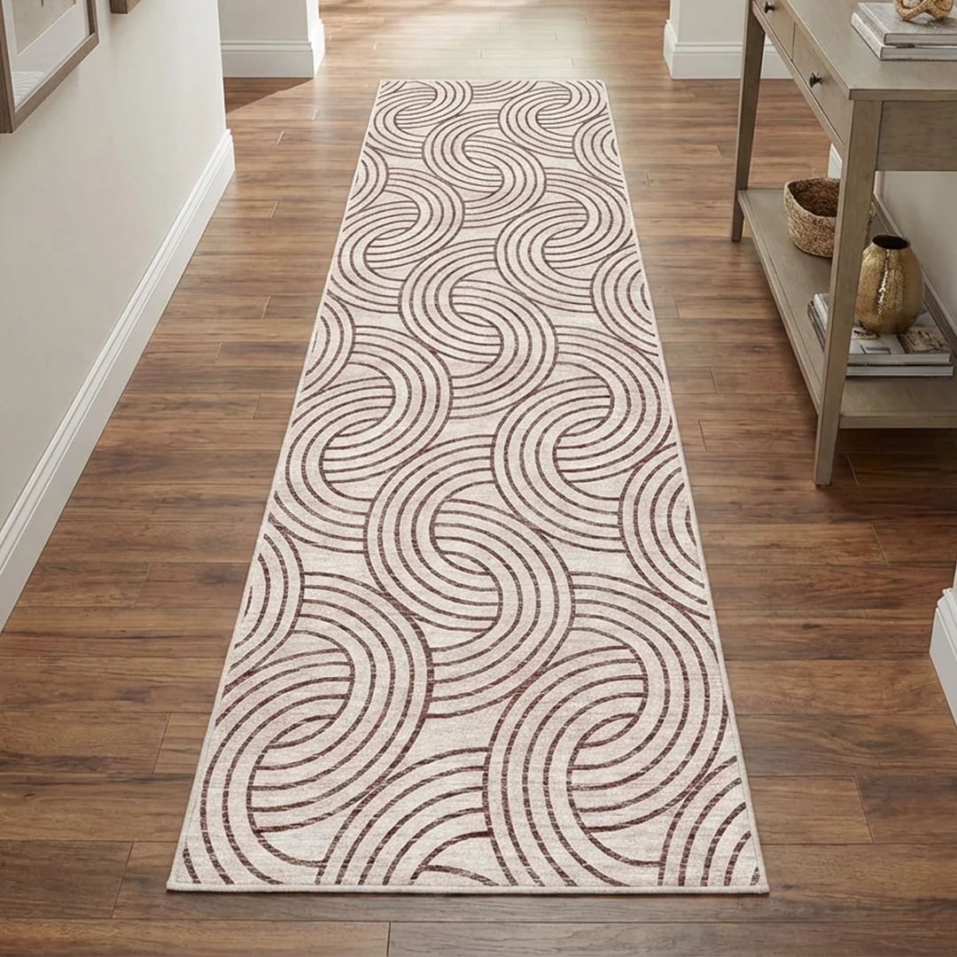 Orbit Washable Area Rug from Muddy Carpet, Soft Low Pile and Non Slip for Busy Living Rooms and Bedrooms