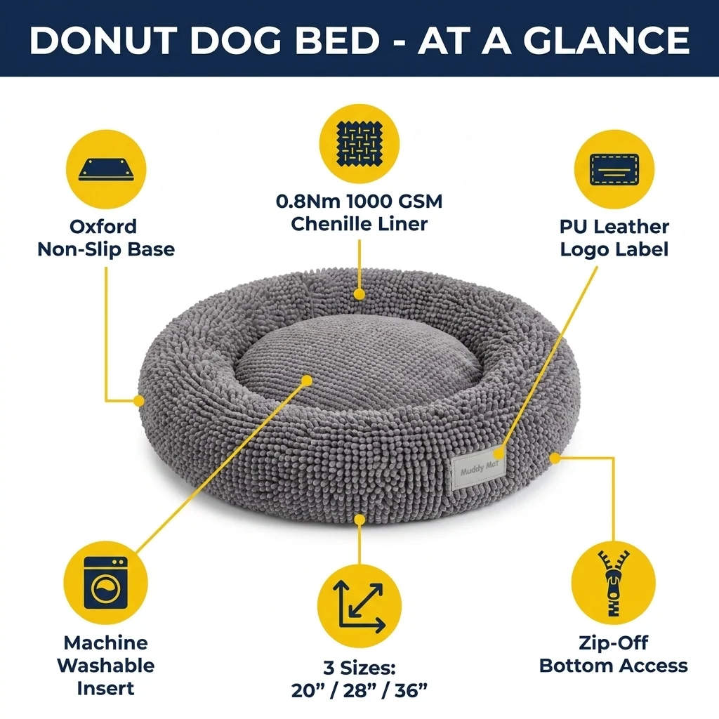 Muddy Mat® Cloud K-9 Hundebett – Donut-Hundebett