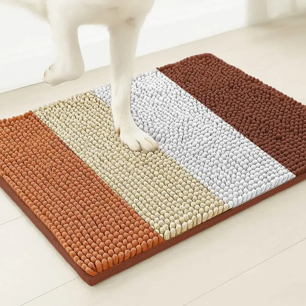 Muddy Mat® Vertical Loop Design Super Absorbent Chenille Dog Door Mat for Muddy Paws – Non-Slip, Machine Washable Indoor Entry Rug, Quick-Dry Pet Mat for Entryway