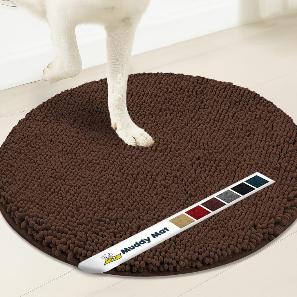 Muddy Mat Super Absorbent Microfiber Round Dog Door Mat
