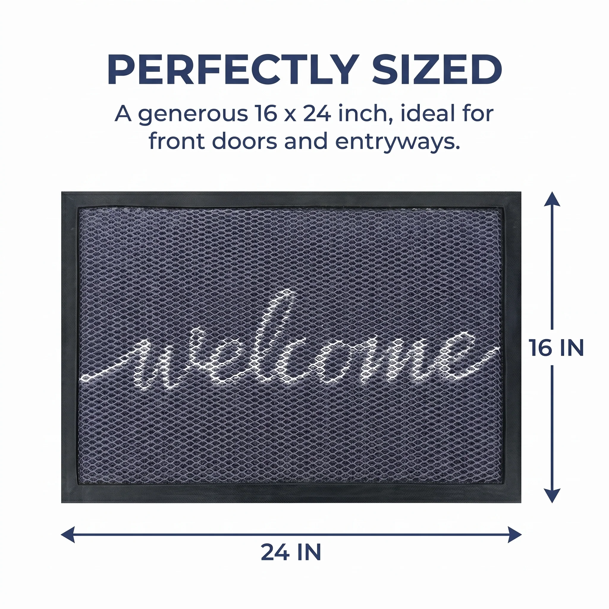 Muddy Mat® Tapete de puerta exterior 3D resistente Meshy Mat con estampado