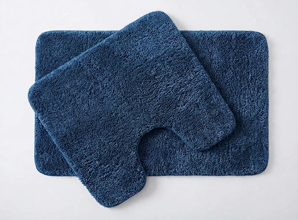 Muddy Mat® Juego de 2 alfombras de baño mullidas, alfombras de microfibra suaves y absorbentes, antideslizantes, de secado rápido y lavables a máquina para suelo, bañera, ducha e inodoro, 20"x30" + 20"x20" en forma de U