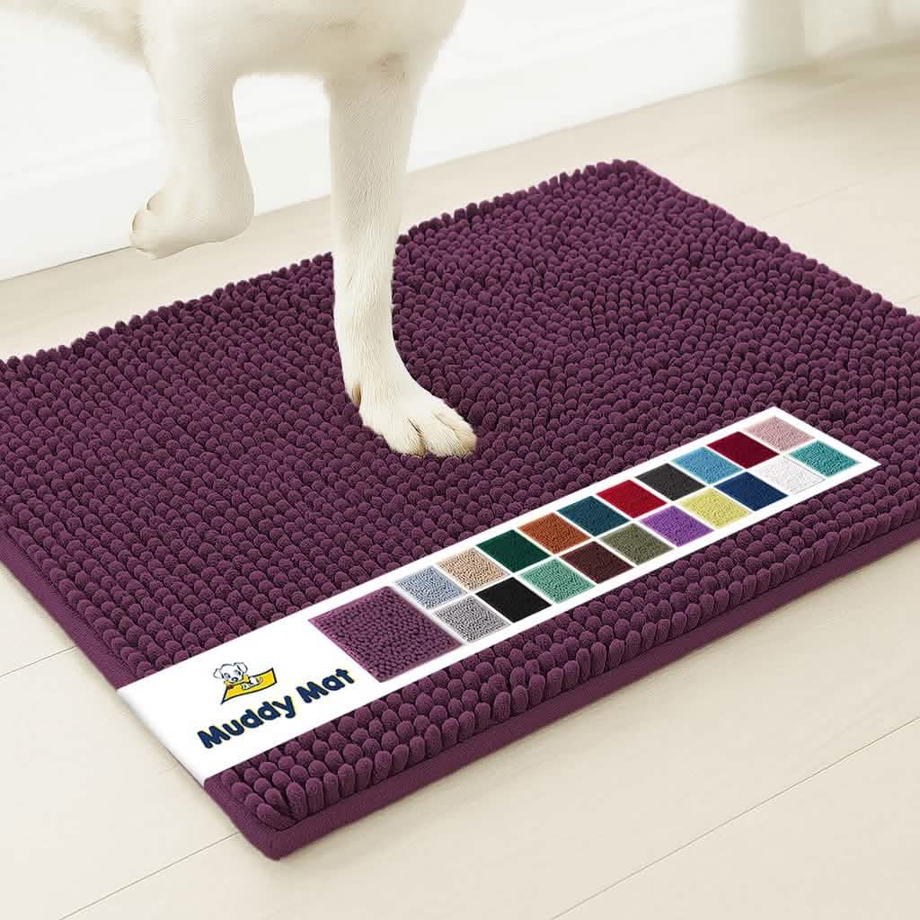 Muddy Mat Chenille Runner Rug, Machine Washable and Dryer Safe