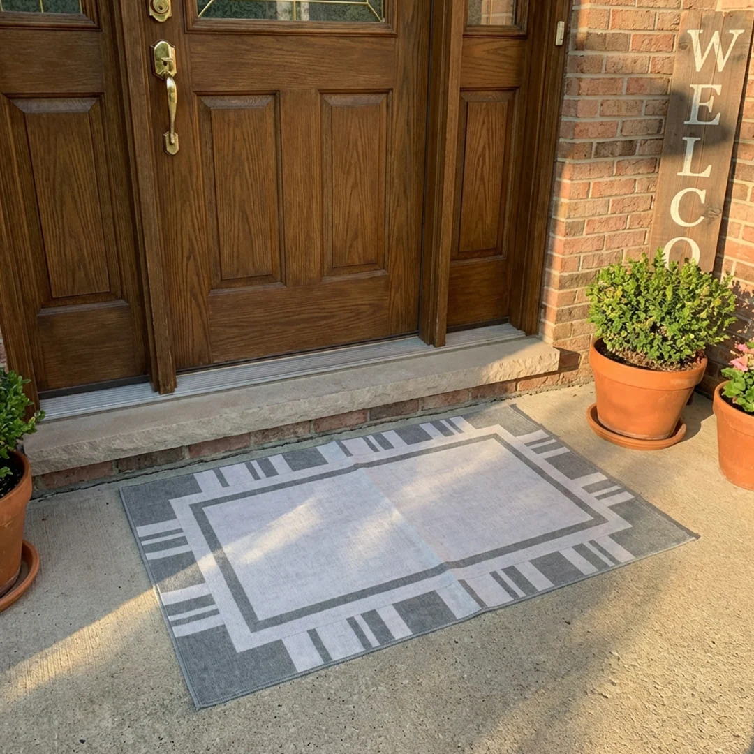 Muddy Carpet Trellis Washable Area Rug for Living Room and Dining Room