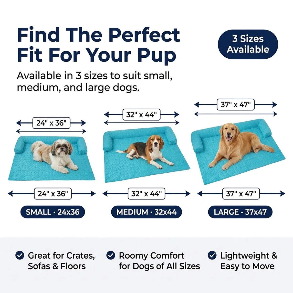 Muddy Mat® Ice Silk kjølende hundeseng med ortopedisk memory foam og bolsterkant, selvkjølende pustende kjæledyrsofa-seng, ekstra bred sofebeskyttelse, sklisikker, avtakbar og maskinvaskbar