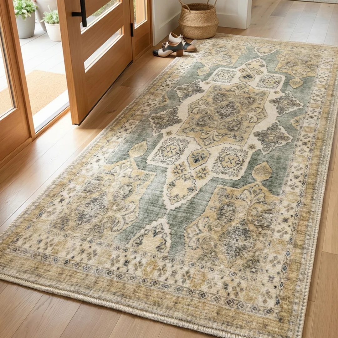 Monarch Pet Friendly Washable Area Rug for Dining Room