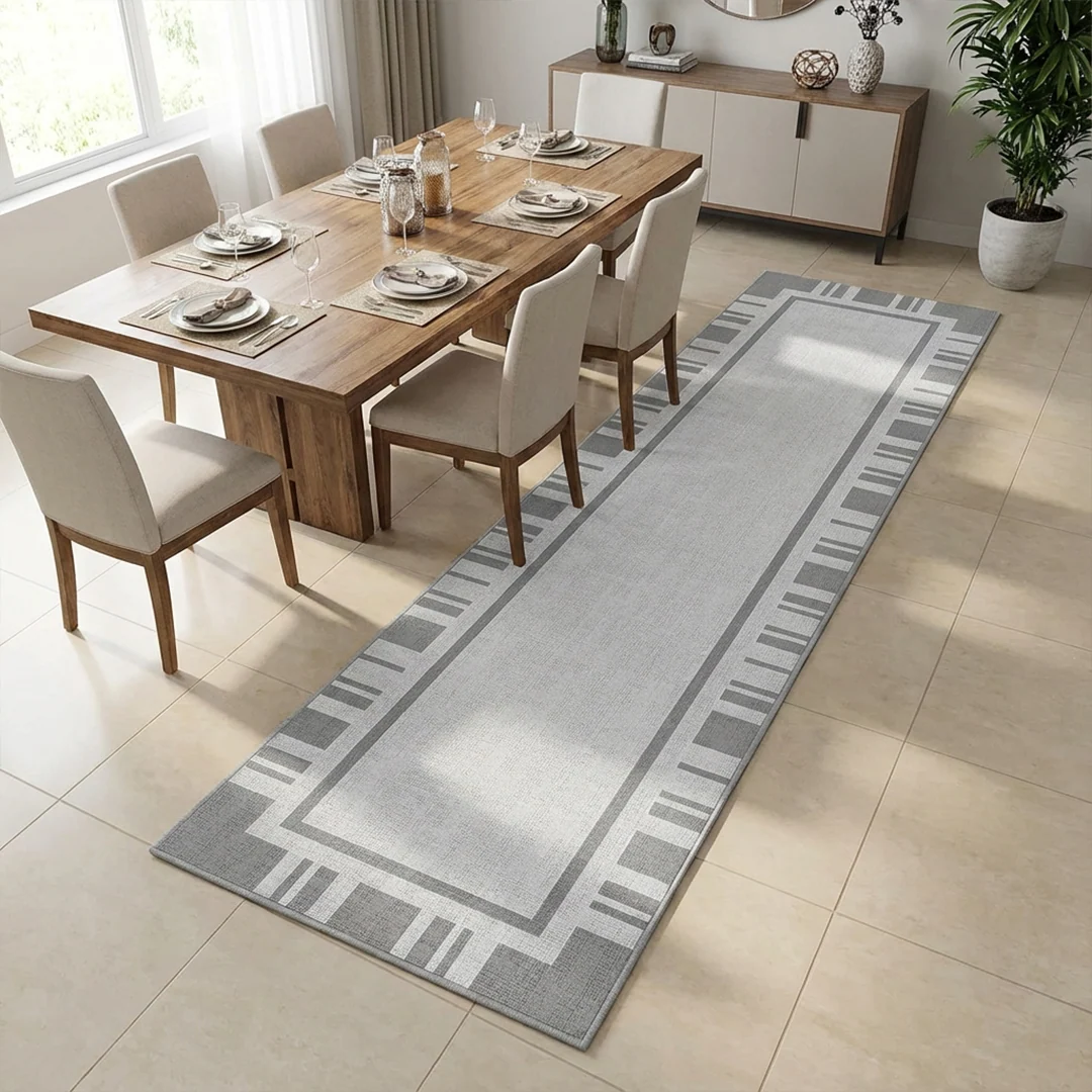 Muddy Carpet Trellis Washable Area Rug for Living Room and Dining Room
