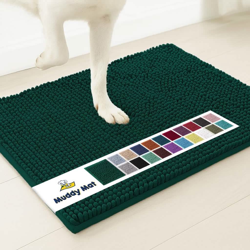 Muddy Mat Chenille Area Rug, Machine Washable and Dryer Safe