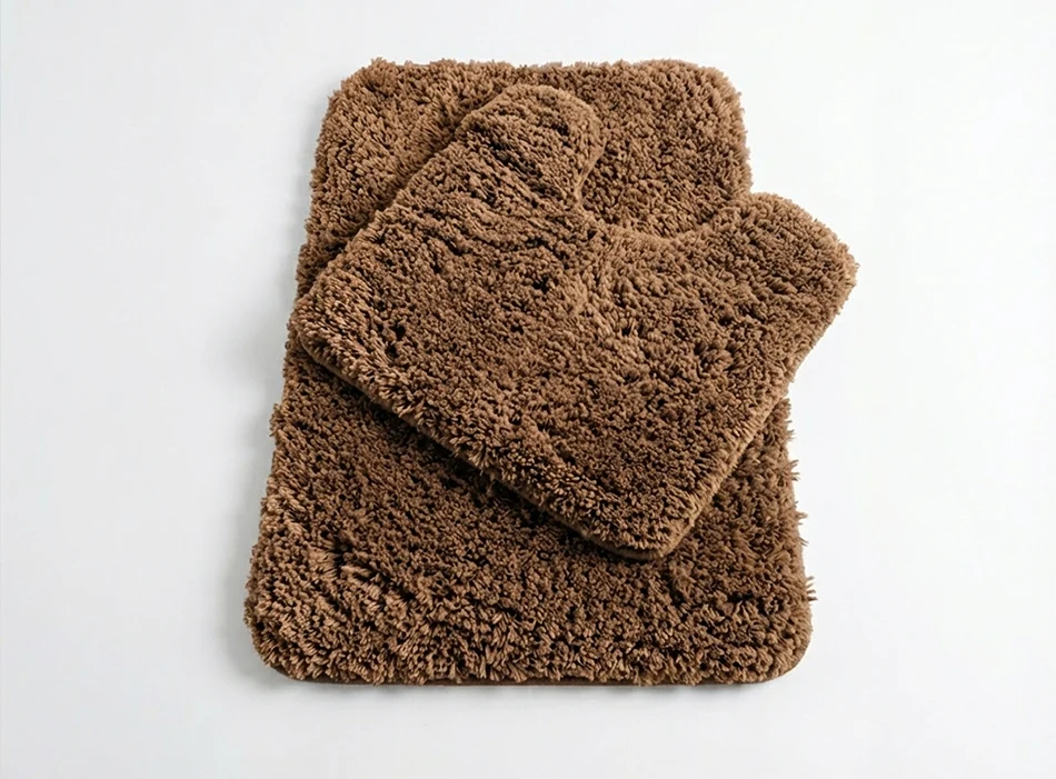 Muddy Mat® Juego de 2 alfombras de baño mullidas, alfombras de microfibra suaves y absorbentes, antideslizantes, de secado rápido y lavables a máquina para suelo, bañera, ducha e inodoro, 20"x30" + 20"x20" en forma de U