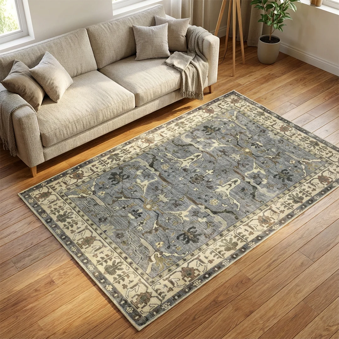 Muddy Carpet Duskfall Soft Low Pile Washable Area Rug for Living Room and Bedroom