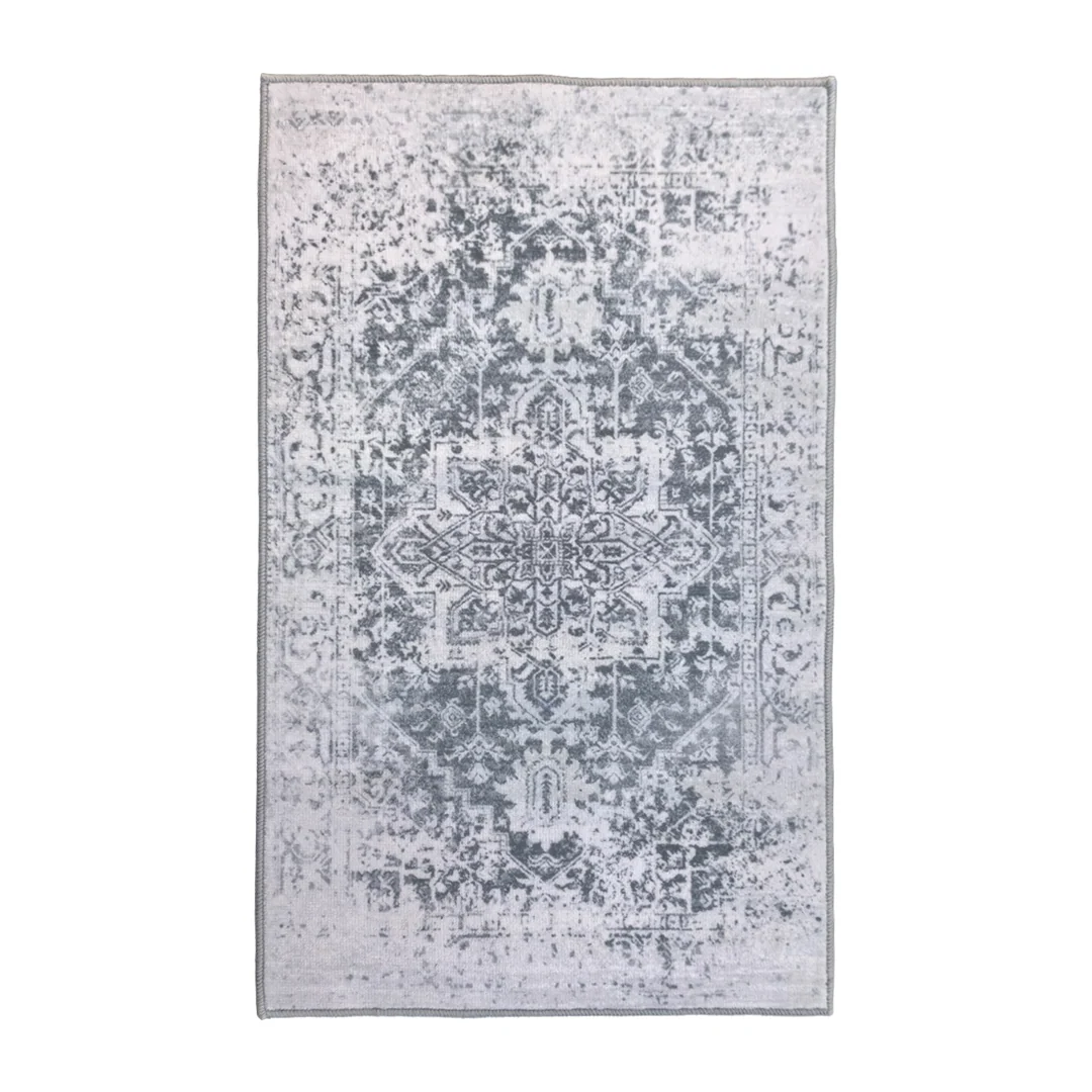 Muddy Mat Frostbell Washable Area Rug - Soft Low Pile Non Slip Carpet for Living Room, Bedroom and Dining Room