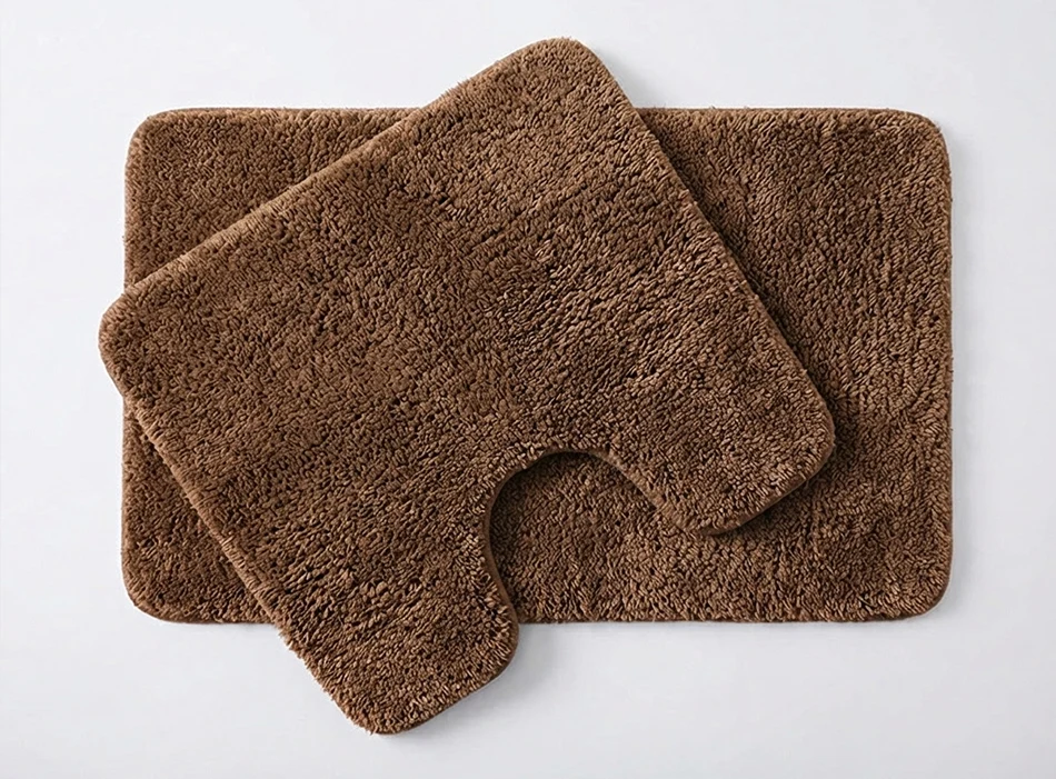 Muddy Mat® Juego de 2 alfombras de baño mullidas, alfombras de microfibra suaves y absorbentes, antideslizantes, de secado rápido y lavables a máquina para suelo, bañera, ducha e inodoro, 20"x30" + 20"x20" en forma de U