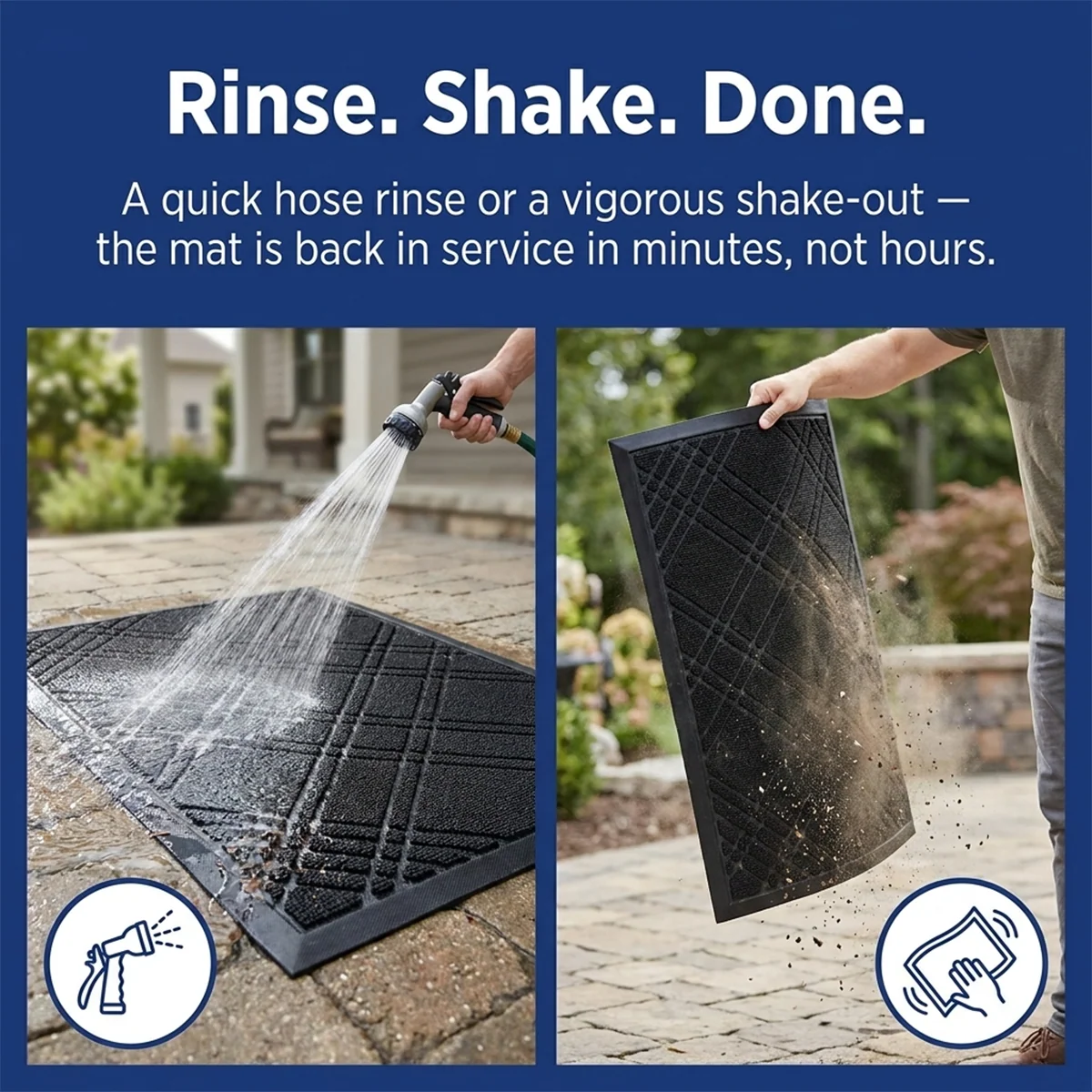 Muddy Mat® Tapete de puerta exterior 3D resistente Meshy Mat con estampado