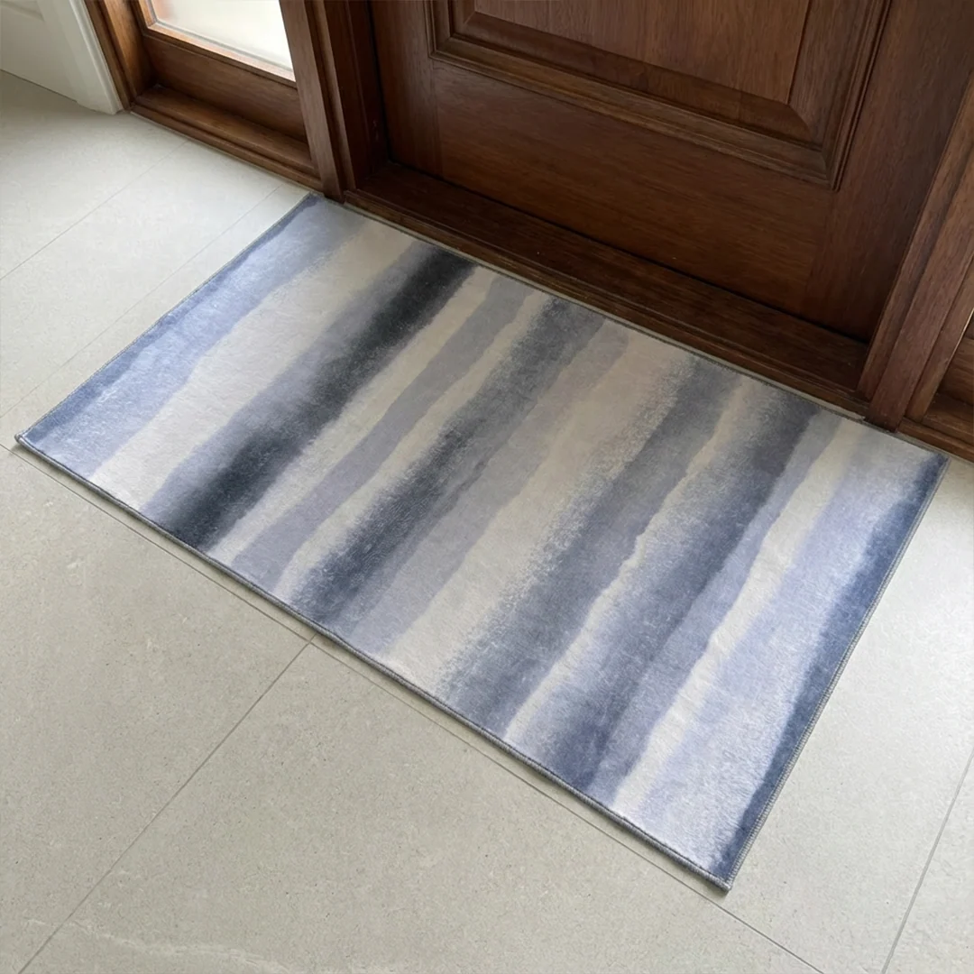 Muddy Carpet Mist Washable Area Rug, Soft Low Pile Non Slip Carpet for Living Room and Bedroom