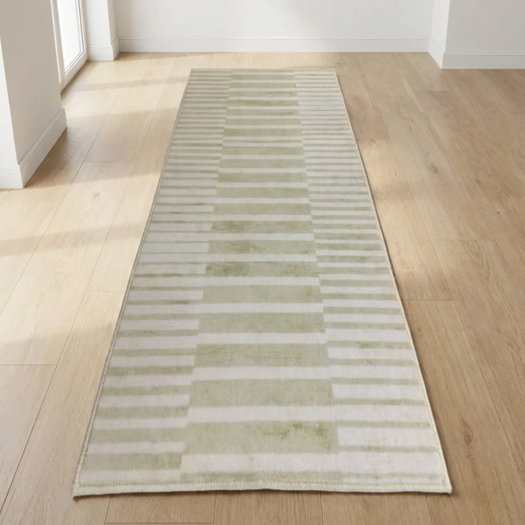 Muddy Mat Creamline Washable Area Rug - Soft Low Pile Non Slip Carpet for Living Room, Bedroom and Dining Room