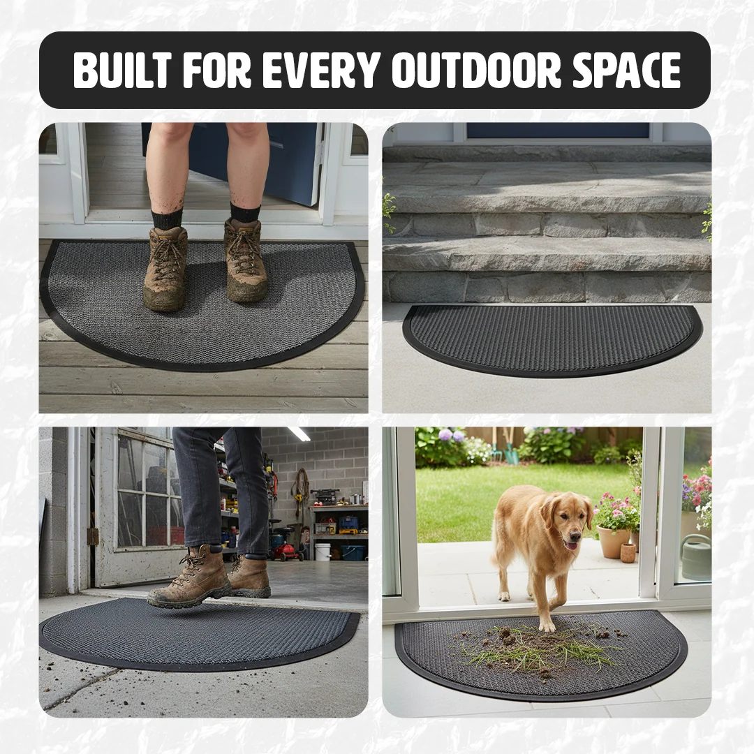 Muddy Mat® Semi-Circle Meshy Door Mat, Quick-Dry Dirt Trapper
