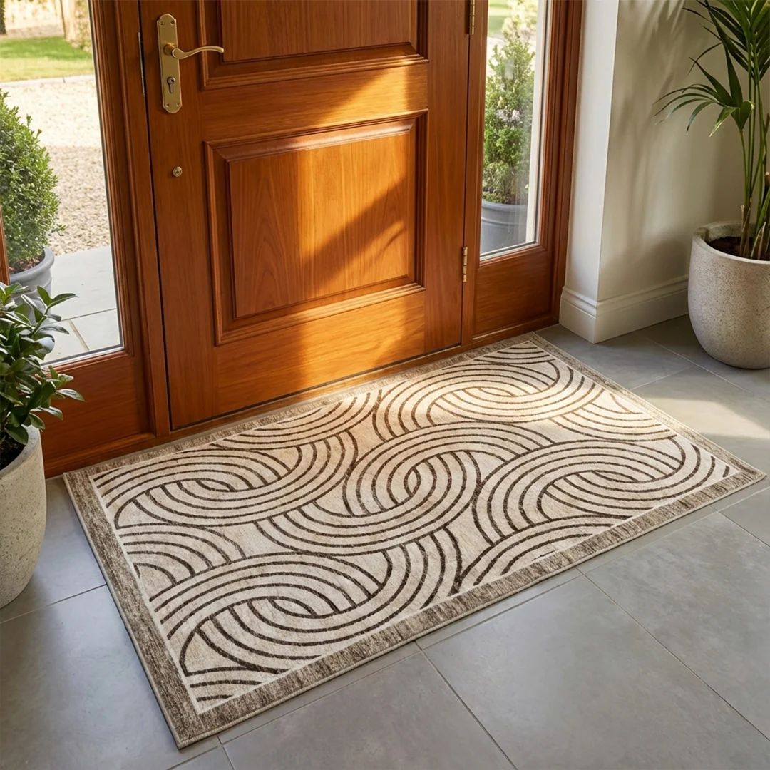 Orbit Washable Area Rug from Muddy Carpet, Soft Low Pile and Non Slip for Busy Living Rooms and Bedrooms