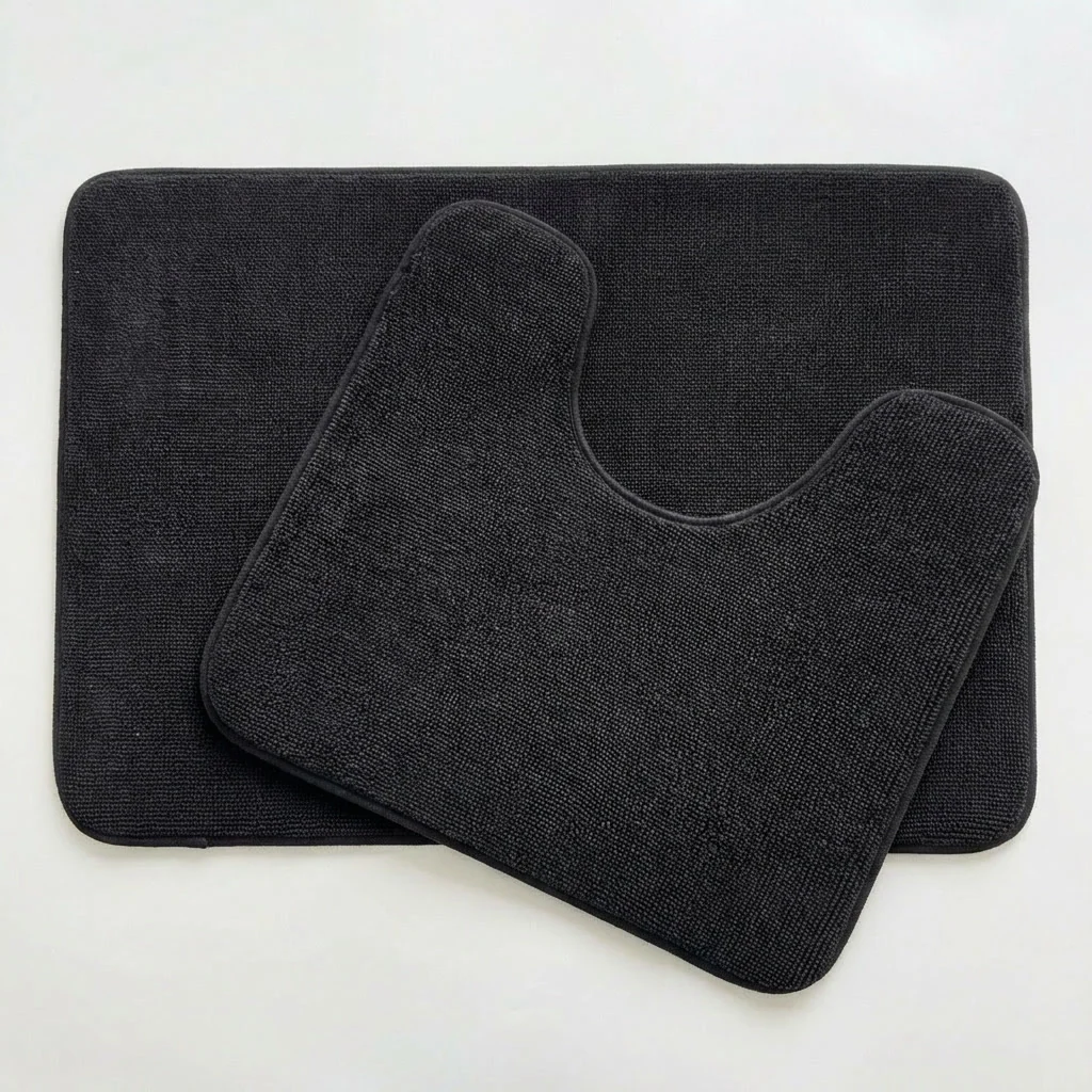 Muddy Mat® CloudStep Bathroom Rugs 2 Piece Set, Non Slip Bath Mats for Bathroom, Absorbent Memory Foam Chenille, Machine Washable Quick Dry Toilet Rug Set, 20"x30" + 20"x20" U-Shaped
