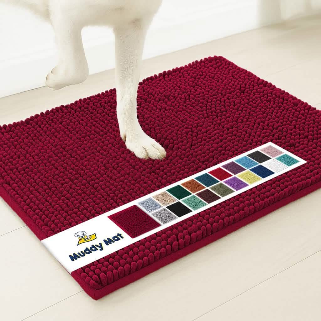 Muddy Mat Chenille Area Rug, Machine Washable and Dryer Safe