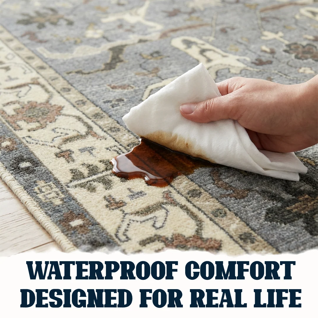 Muddy Carpet Duskfall Soft Low Pile Washable Area Rug for Living Room and Bedroom