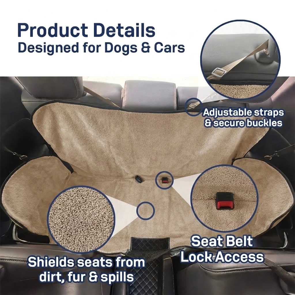 Muddy Mat® Petite Chenille Dog Car Seat Cover for Back Seat, 100% Waterproof Hammock for SUVs and Trucks