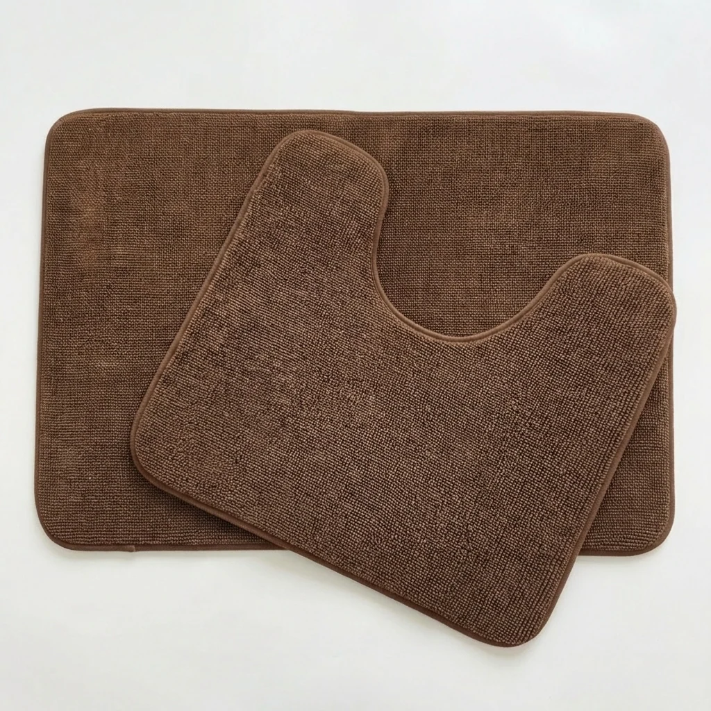 Muddy Mat® CloudStep Bathroom Rugs 2 Piece Set, Non Slip Bath Mats for Bathroom, Absorbent Memory Foam Chenille, Machine Washable Quick Dry Toilet Rug Set, 20"x30" + 20"x20" U-Shaped