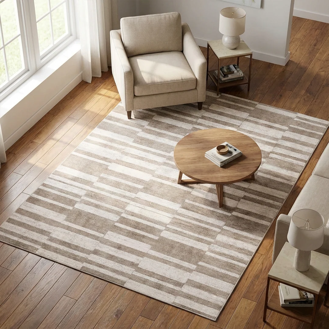 Muddy Carpet Tapis de zone lavable Brickline pour salon, chambre et salle à manger