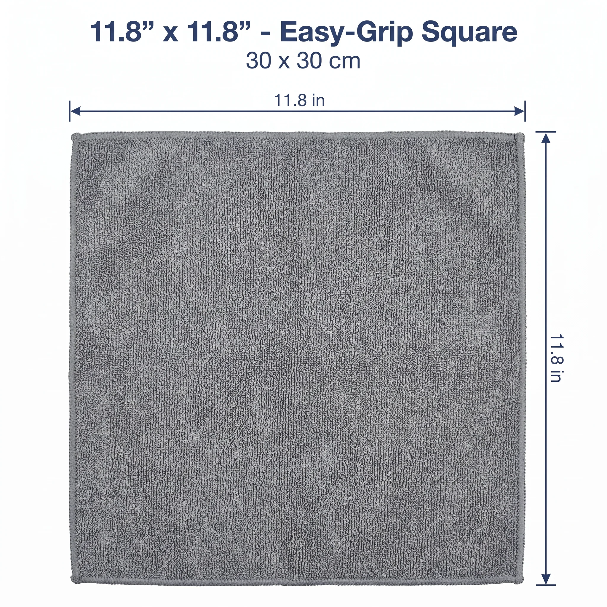 Muddy Mat® Kitchen Towels 3 Pack - Super Absorbent Microfiber Dish Cloths, Quick Dry Soft Cleaning Towels for Dishes, Counters and Spills, Machine Washable, Grey 11.8" x 11.8"