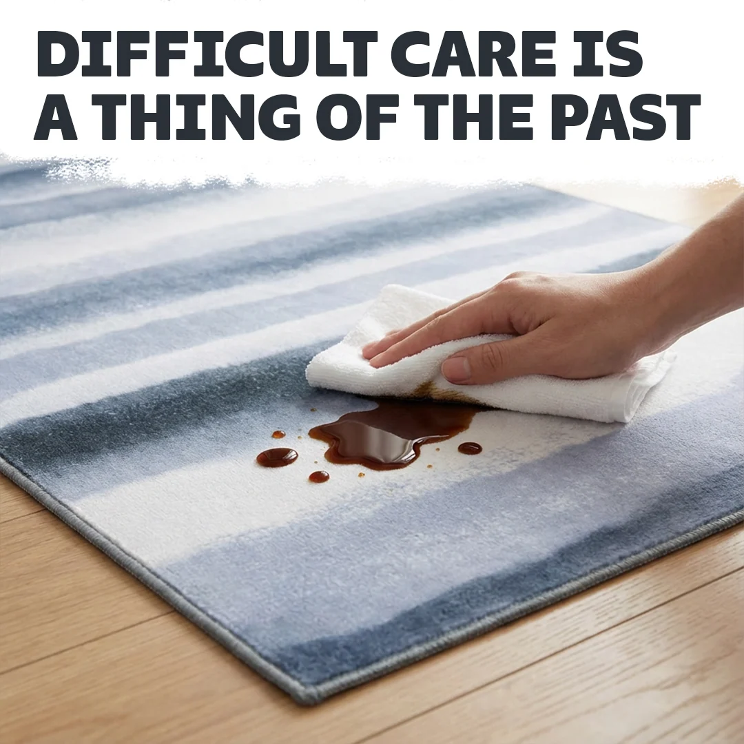 Muddy Carpet Mist Washable Area Rug, Soft Low Pile Non Slip Carpet for Living Room and Bedroom