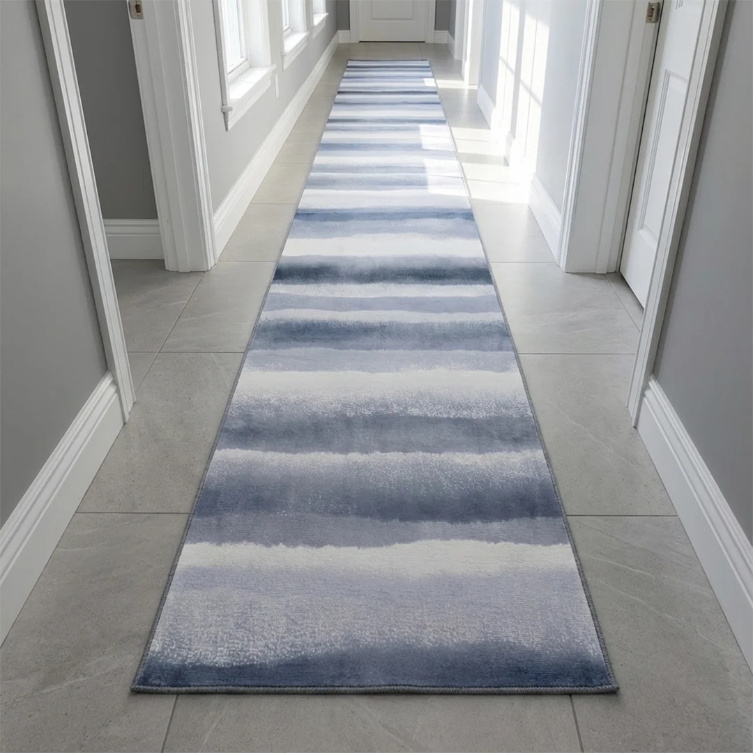 Muddy Carpet Mist Washable Area Rug, Soft Low Pile Non Slip Carpet for Living Room and Bedroom