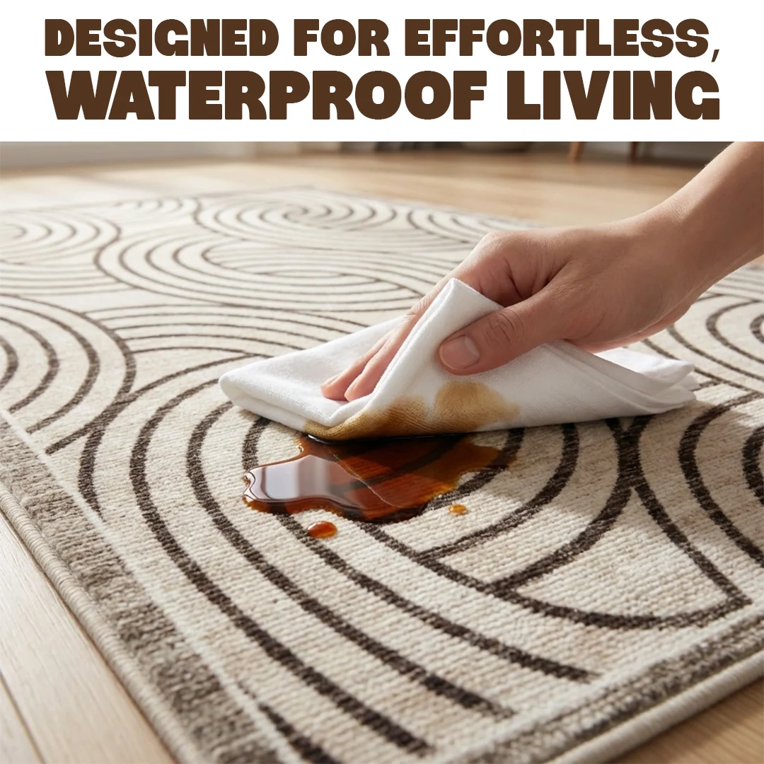 Orbit Washable Area Rug from Muddy Carpet, Soft Low Pile and Non Slip for Busy Living Rooms and Bedrooms