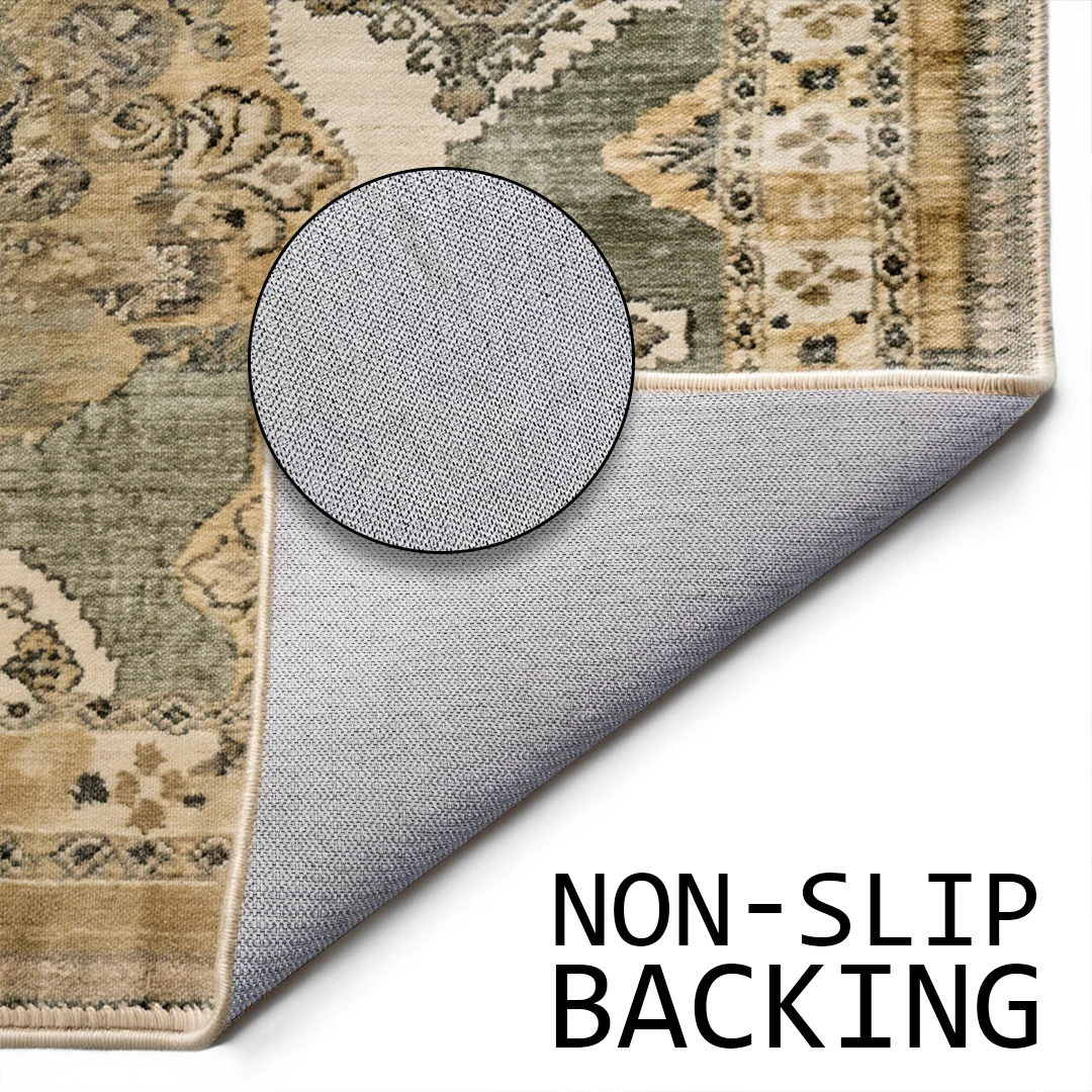 Monarch Pet Friendly Washable Area Rug for Dining Room