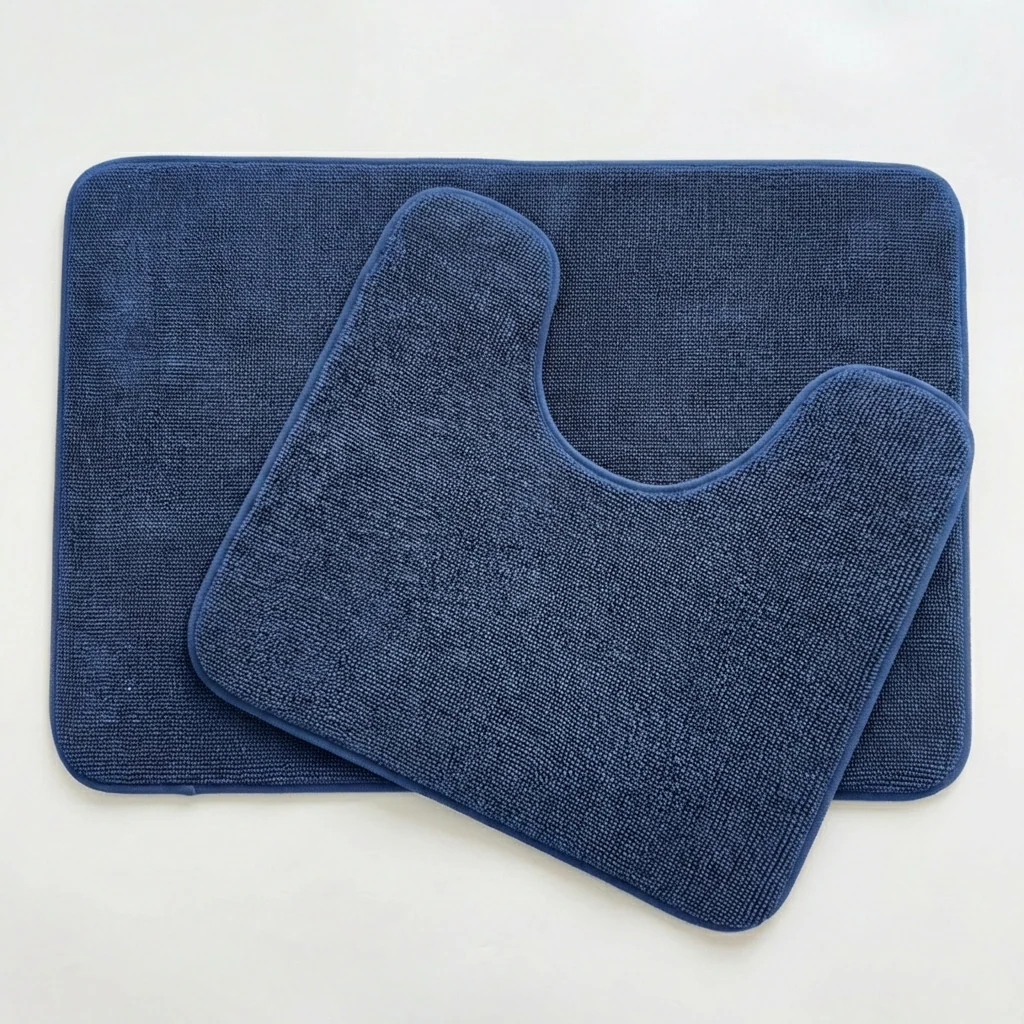 Muddy Mat® CloudStep Bathroom Rugs 2 Piece Set, Non Slip Bath Mats for Bathroom, Absorbent Memory Foam Chenille, Machine Washable Quick Dry Toilet Rug Set, 20"x30" + 20"x20" U-Shaped