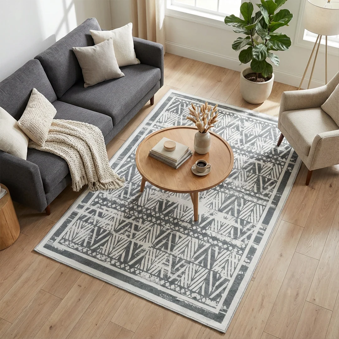 Muddy Carpet Zenith Washable Area Rug for Living Room and Bedroom