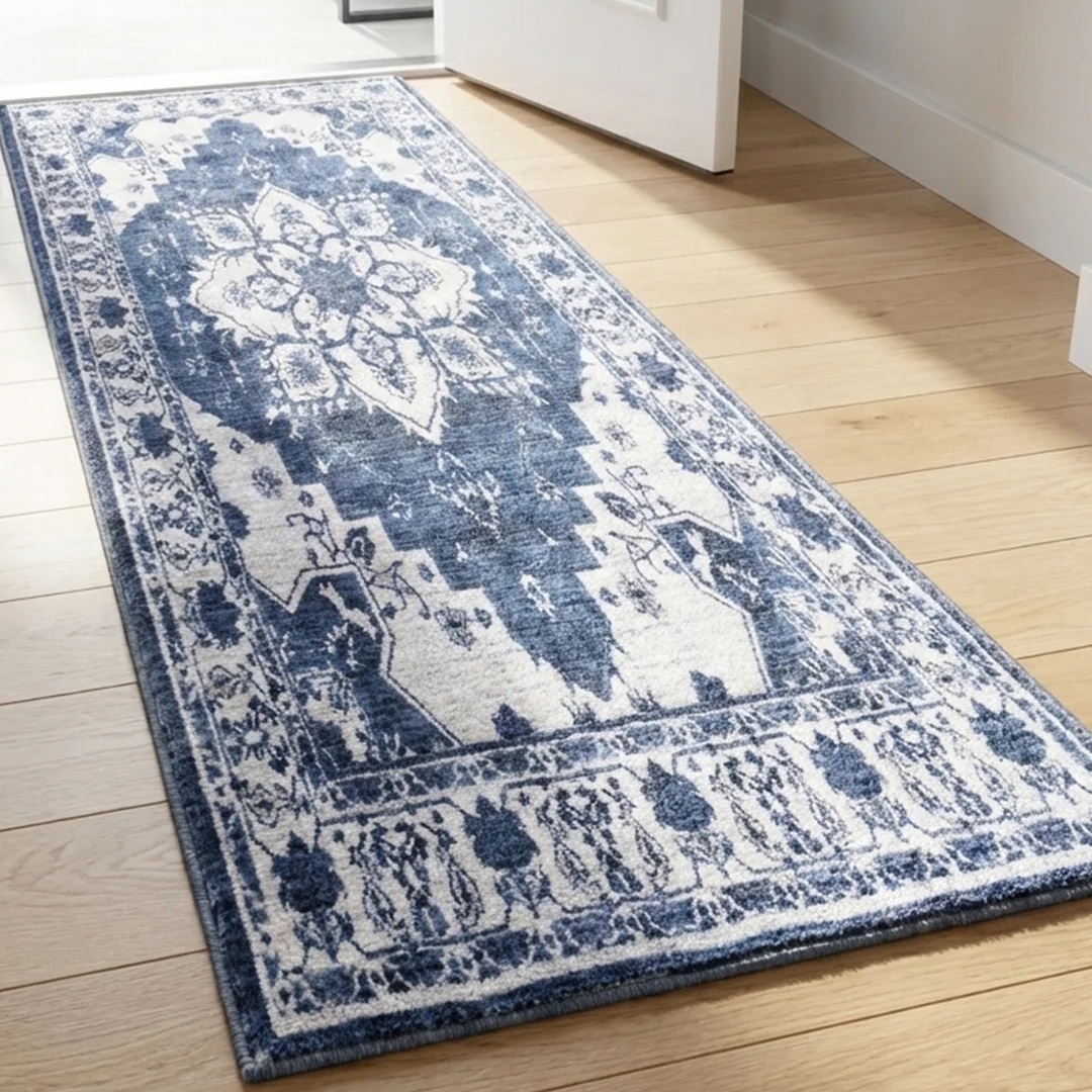 Alfombra lavable Navybell de Muddy Carpet para dormitorio y comedor