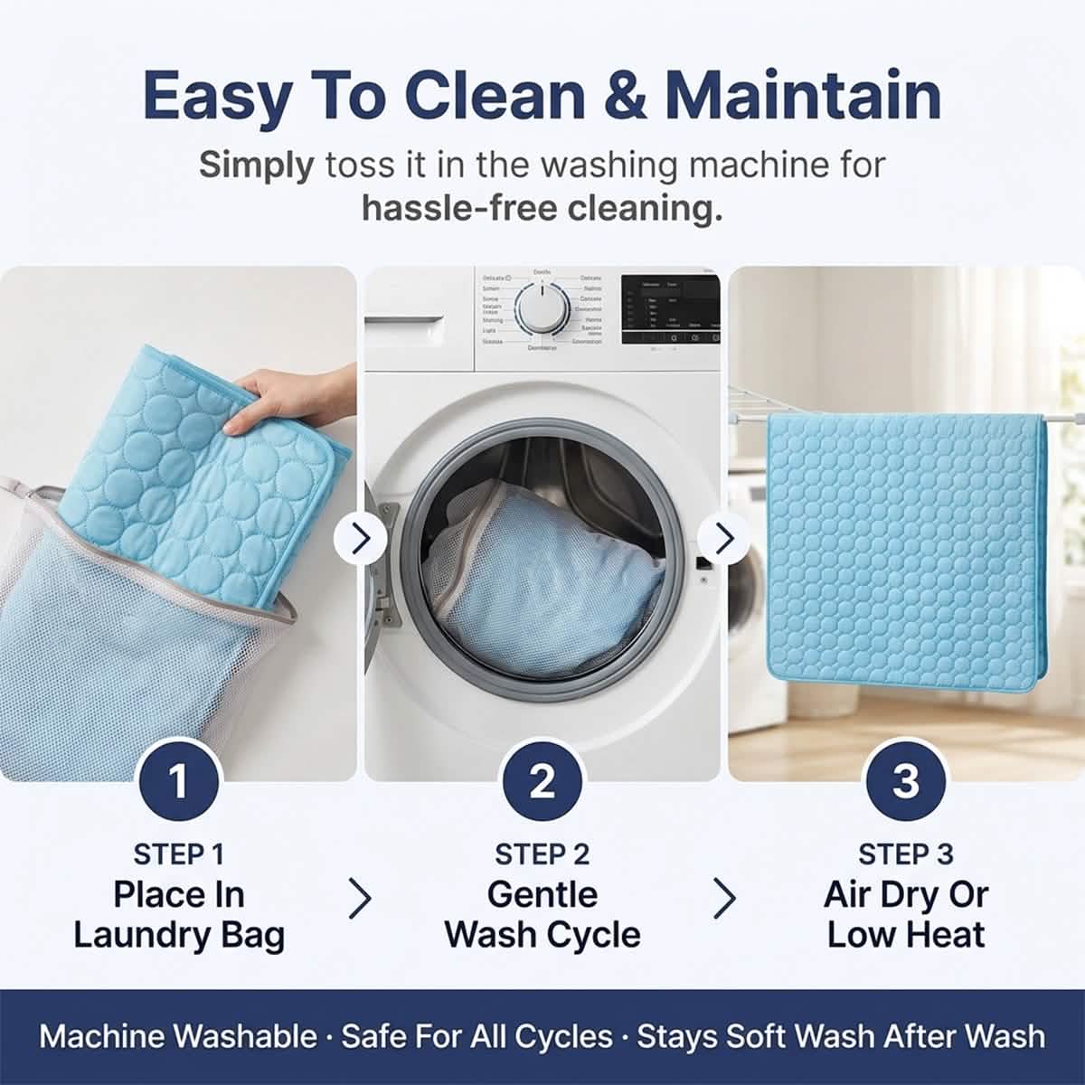 Muddy Mat® selvkølende hundemåtte, køleunderlag i is-silke til hunde og katte, kræver hverken vand eller strøm, letrengørlig, skridsikker sommer-måtte til kæledyr til indendørs og udendørs brug, sofa, bur og bil