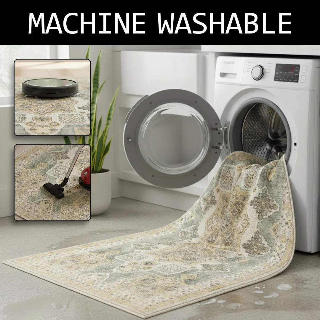 Monarch Pet Friendly Washable Area Rug for Dining Room