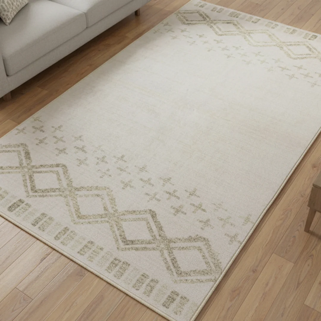 Muddy Mat Tribal Washable Area Rug - Soft Low Pile Non Slip Carpet for Living Room, Bedroom and Dining Room
