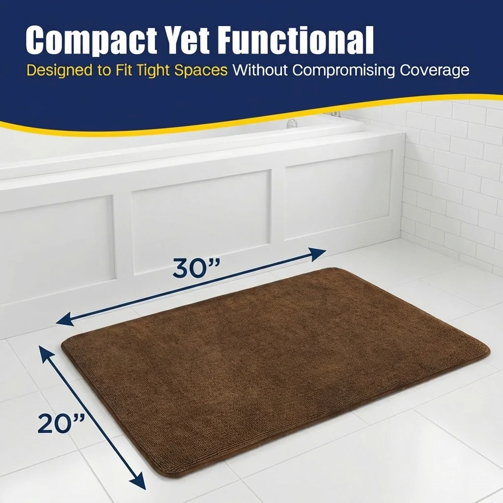 Muddy Mat® CloudStep Bathroom Rugs, Non Slip Bath Mats for Bathroom, Super Absorbent Memory Foam Chenille, Quick Dry Machine Washable Thick Toilet Rug for Shower Tub and Floor