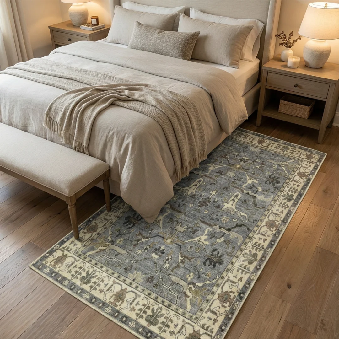 Muddy Carpet Duskfall Soft Low Pile Washable Area Rug for Living Room and Bedroom