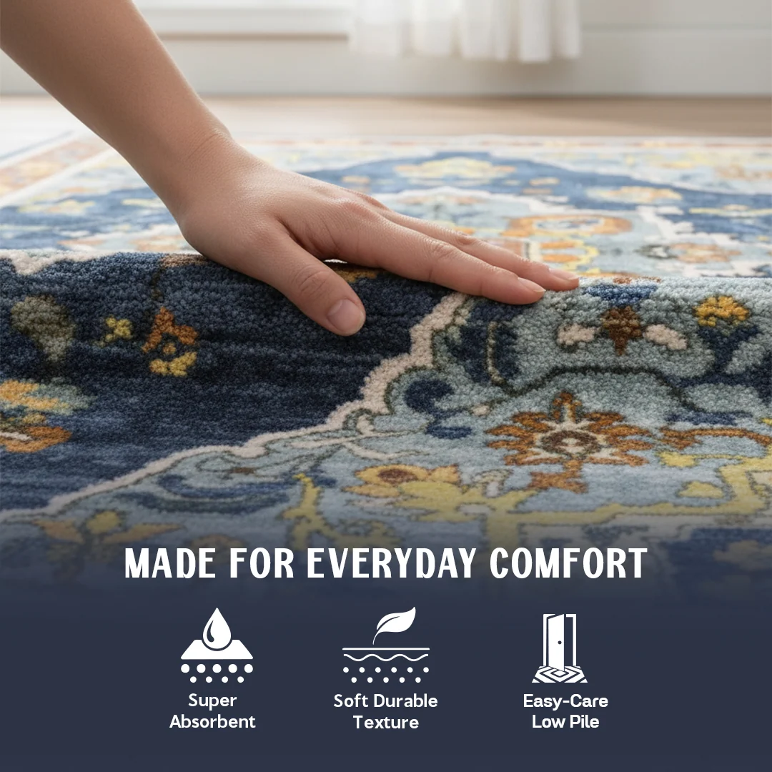 Alfombra lavable Muddy Carpet Mosaic, impermeable, antideslizante y apta para mascotas