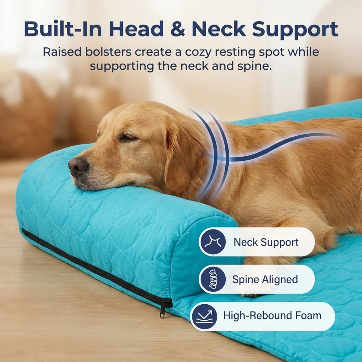 Muddy Mat® Ice Silk kjølende hundeseng med ortopedisk memory foam og bolsterkant, selvkjølende pustende kjæledyrsofa-seng, ekstra bred sofebeskyttelse, sklisikker, avtakbar og maskinvaskbar