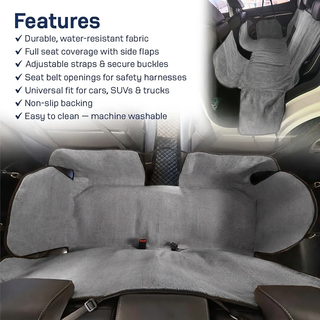 Muddy Mat® Petite Chenille Dog Car Seat Cover for Back Seat, 100% Waterproof Hammock for SUVs and Trucks